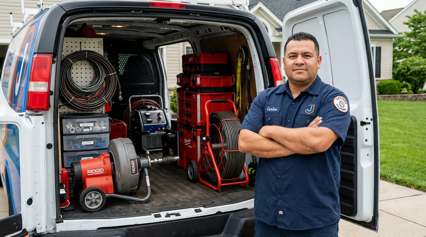 Professional drain cleaning equipment and Johns Plumbing LLC plumber in Nolanville