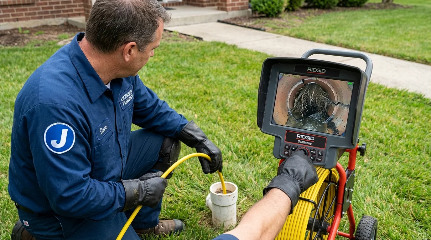 Sewer camera inspection being performed by Johns Plumbing LLC in Nolanville